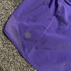 Purple running shorts